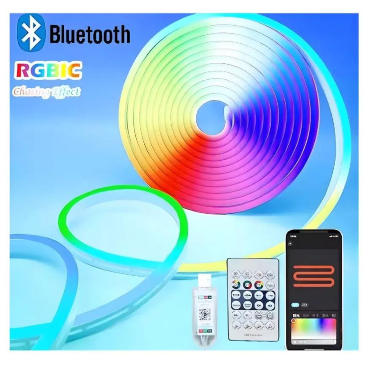 Cinta Neon LED Inteligente RGB 5 Metros
